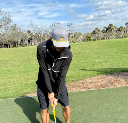 UFO Golf Hat | Snapback Cap | Built-in Magnetic Ball Marker Holder + Marker Included | Adjustable | Alien Gray - Club Rehab