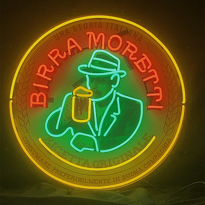 Una Storia Italiana Birra Moretti Ricetta Qriginale Neon Signs - Club Rehab