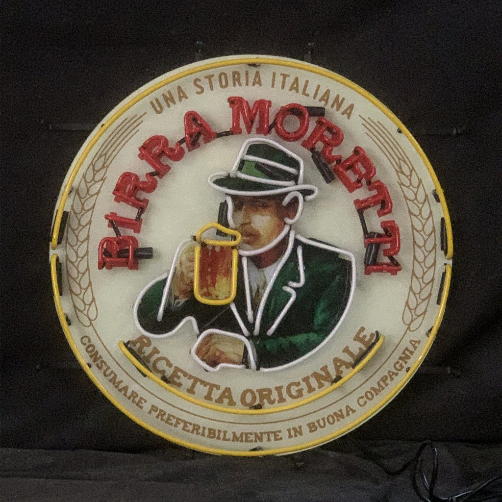 Una Storia Italiana Birra Moretti Ricetta Qriginale Neon Signs - Club Rehab