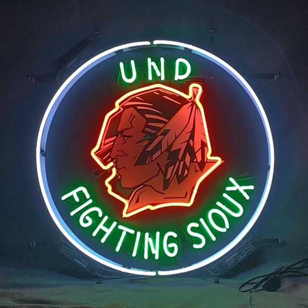 Und Fighting Sioux Neon Signs Light - Club Rehab
