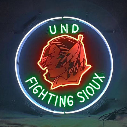 Und Fighting Sioux Neon Signs Light - Club Rehab