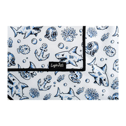 Under the Sea Shark Magnetic Golf Towel | 24 x 16 - Club Rehab