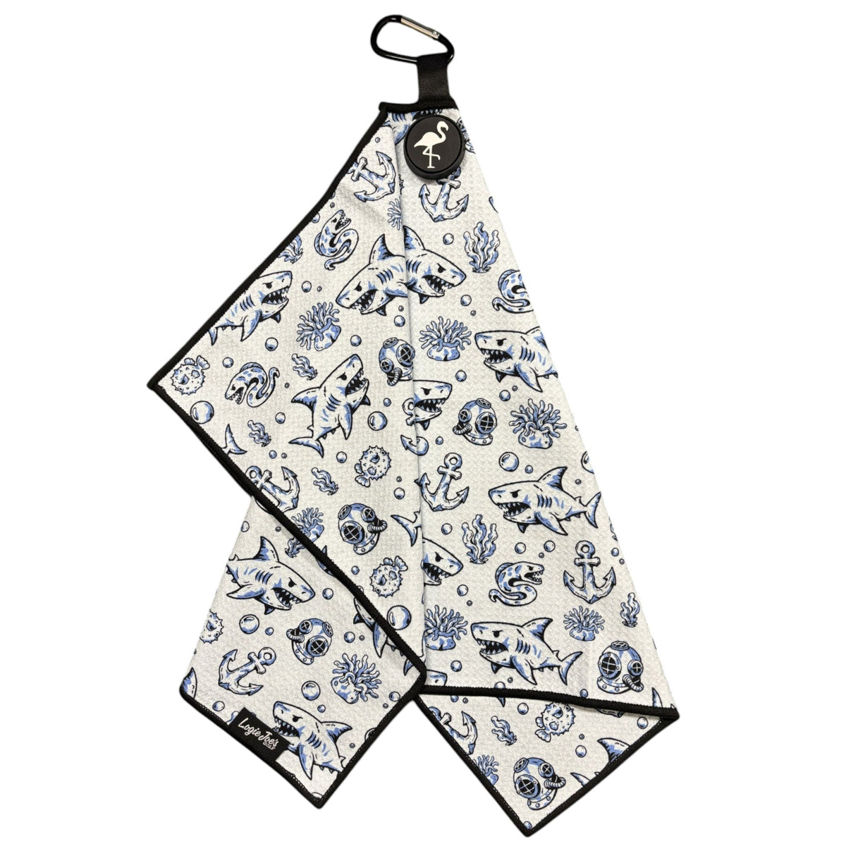 Under the Sea Shark Magnetic Golf Towel | 24 x 16 - Club Rehab