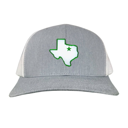 UNT State of Texas Star / 210 / Hats / UNT012 / MM - Heather Grey / White Curved Bill Mesh Snapback - Club Rehab