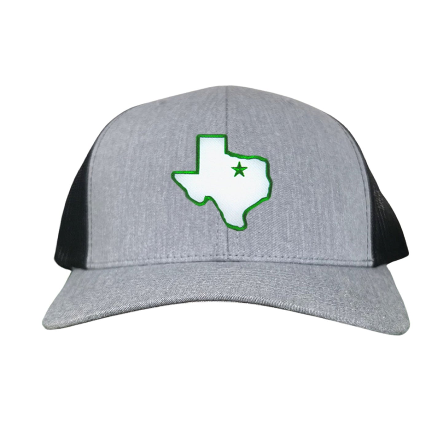 UNT State of Texas Star / 210 / Hats / UNT012 / MM - Heather Grey / Black Curved Bill Mesh Snapback - Club Rehab