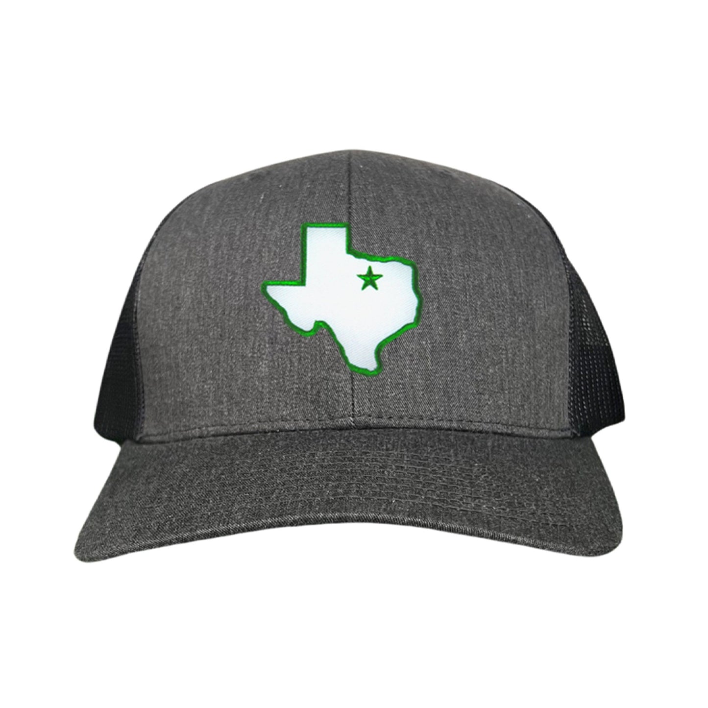 UNT State of Texas Star / 210 / Hats / UNT012 / MM - Dark Heather / Black Curved Bill Mesh Snapback - Club Rehab
