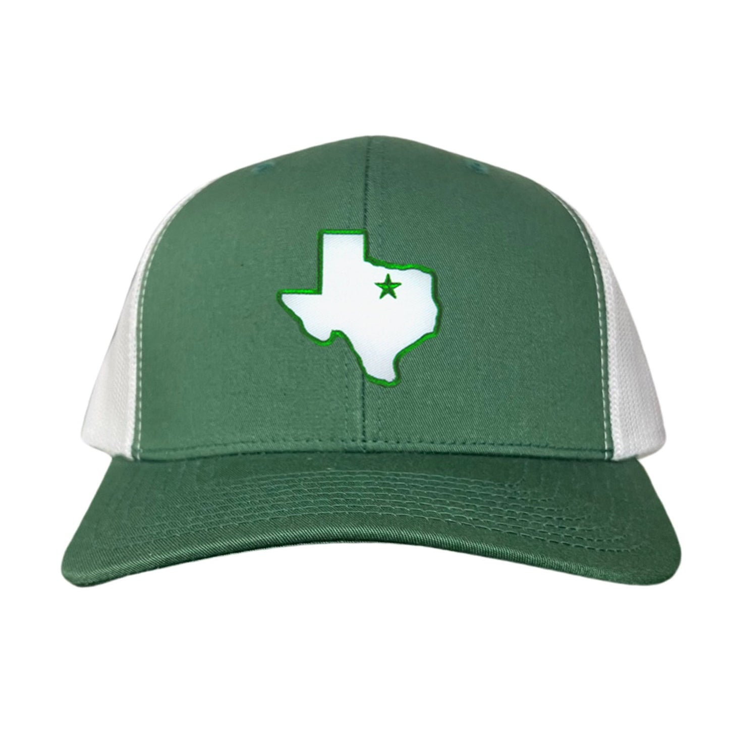 UNT State of Texas Star / 210 / Hats / UNT012 / MM - Green / White Curved Bill Mesh Snapback - Club Rehab