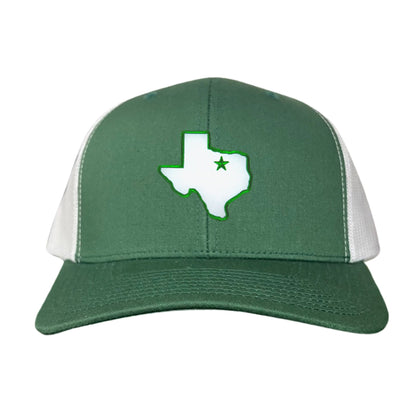 UNT State of Texas Star / 210 / Hats / UNT012 / MM - Green / White Curved Bill Mesh Snapback - Club Rehab