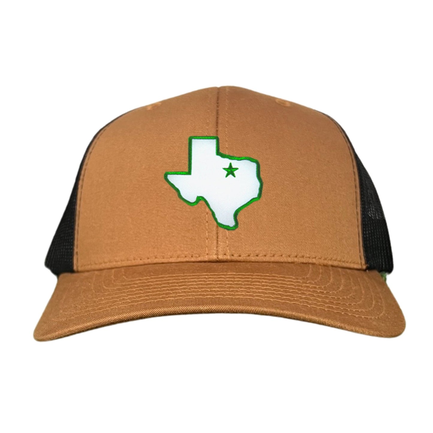 UNT State of Texas Star / 210 / Hats / UNT012 / MM - Caramel / Black Curved Bill Mesh Snapback - Club Rehab