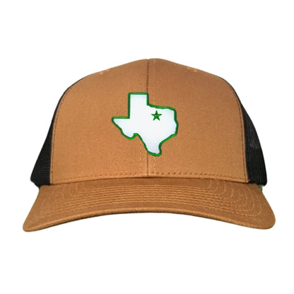 UNT State of Texas Star / 210 / Hats / UNT012 / MM - Caramel / Black Curved Bill Mesh Snapback - Club Rehab