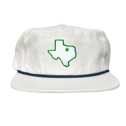 UNT State of Texas Star / 210 / Hats / UNT012 / MM - Flatbill White with Navy Rope - Club Rehab