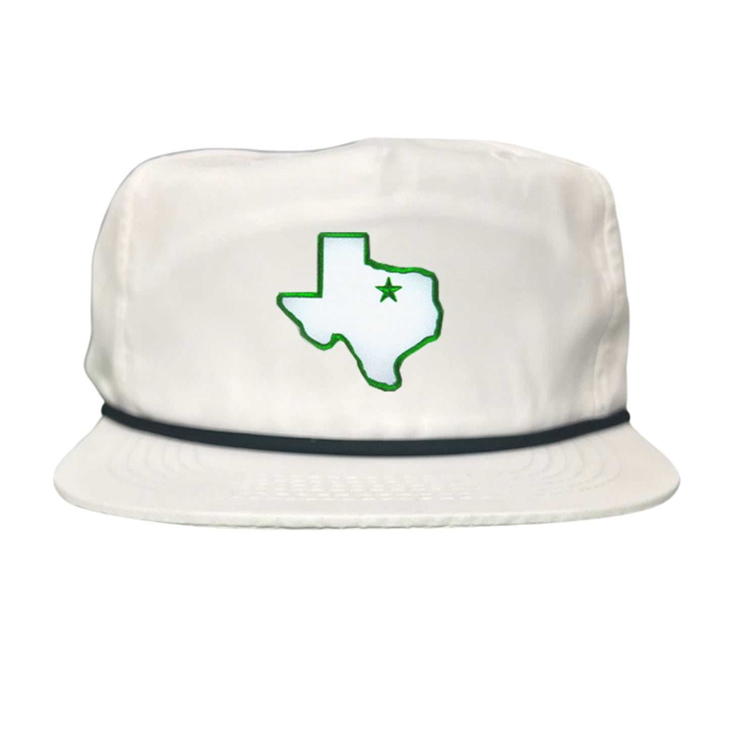 UNT State of Texas Star / 210 / Hats / UNT012 / MM - Flatbill White with Black Rope - Club Rehab