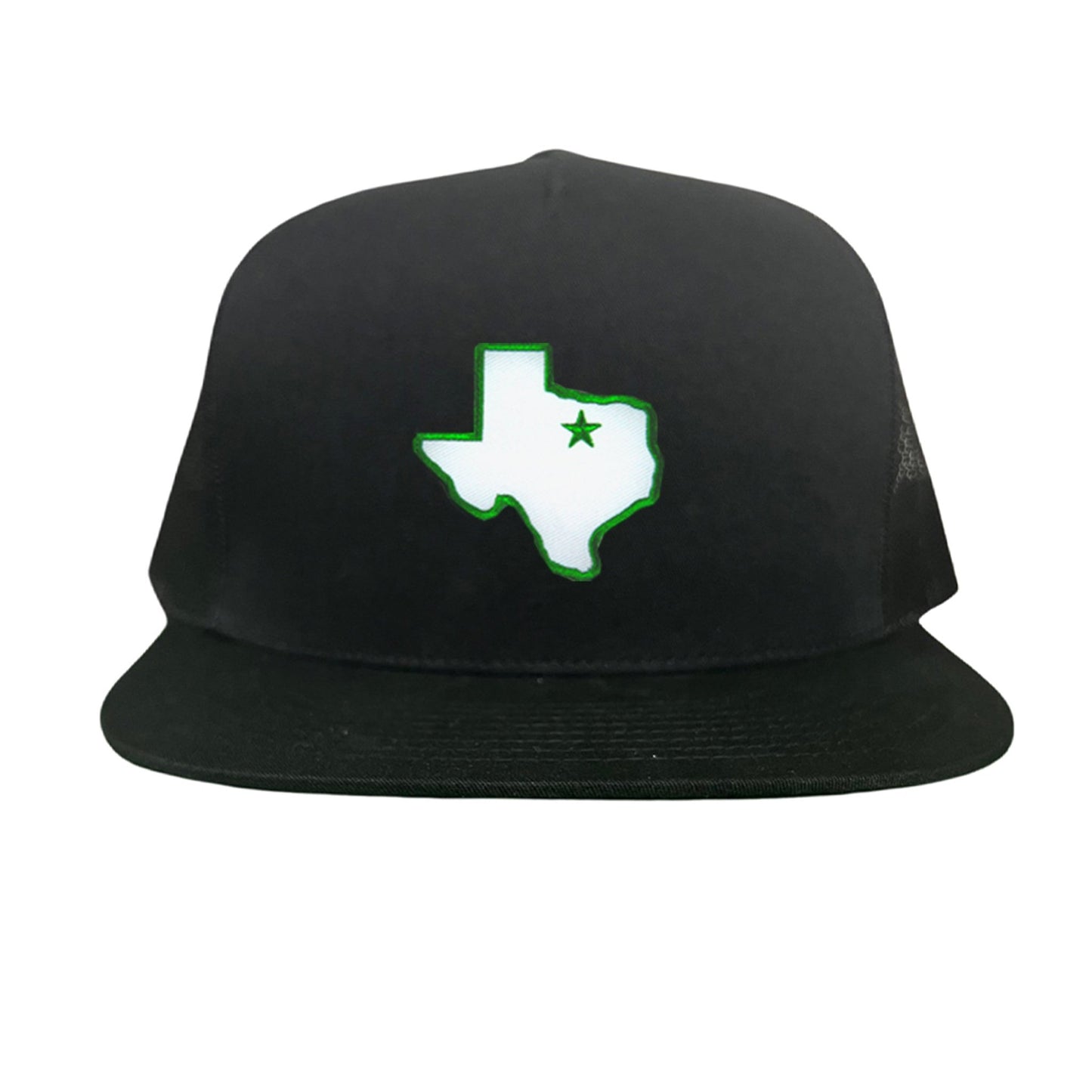 UNT State of Texas Star / 210 / Hats / UNT012 / MM - Flatbill Black Mesh Snapback - Club Rehab