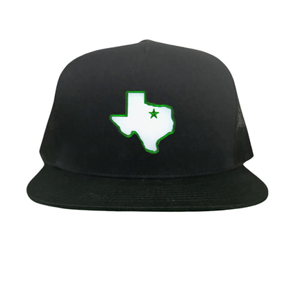 UNT State of Texas Star / 210 / Hats / UNT012 / MM - Flatbill Black Mesh Snapback - Club Rehab