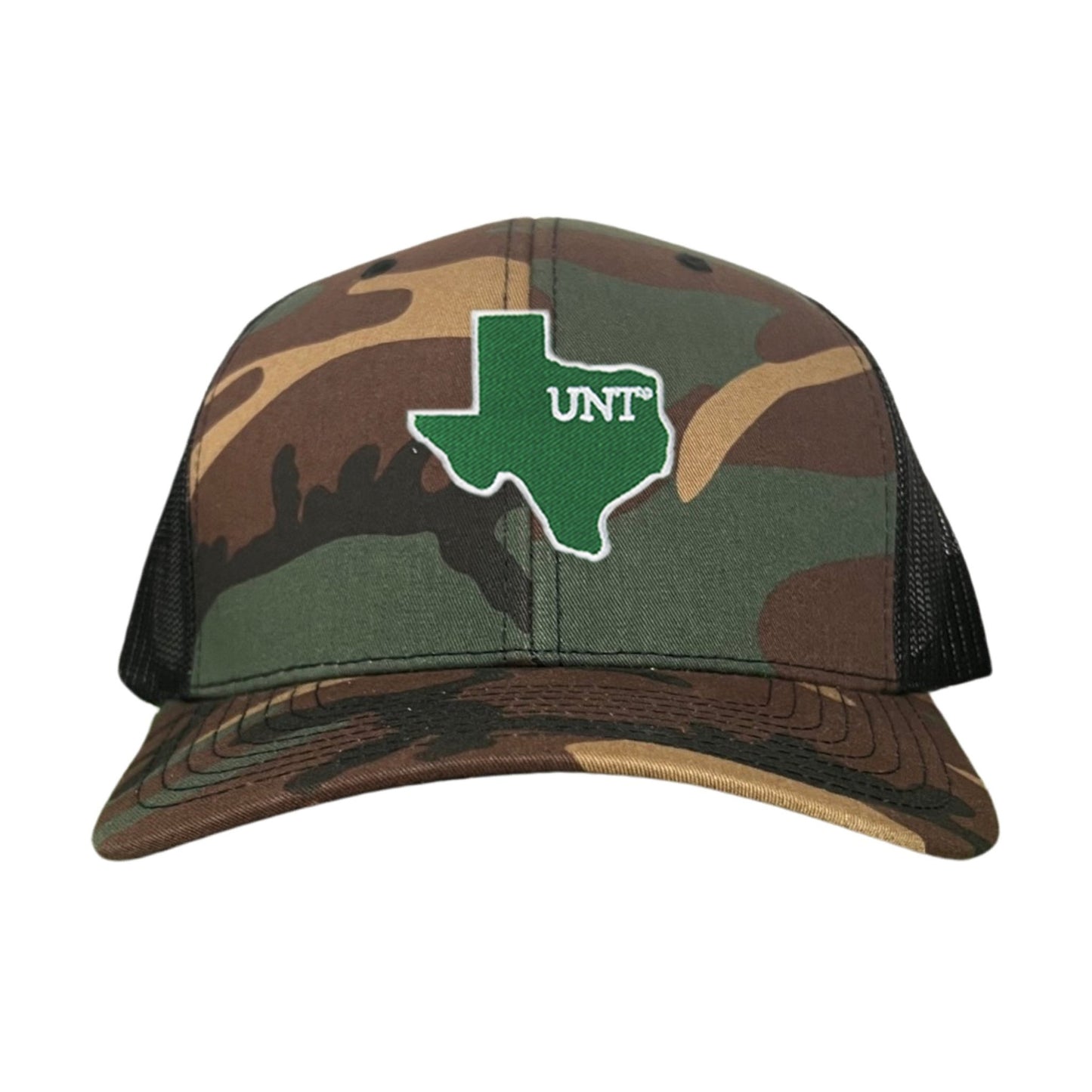 UNT / State of Texas UNT / 213 / Hats / UNT012 / MM - Camo / Black Curved Bill Mesh Snapback - Club Rehab