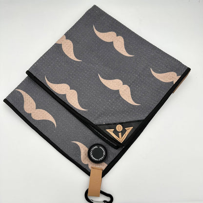 Urban Gent | Mustache Patterned Magnetic Golf Towel