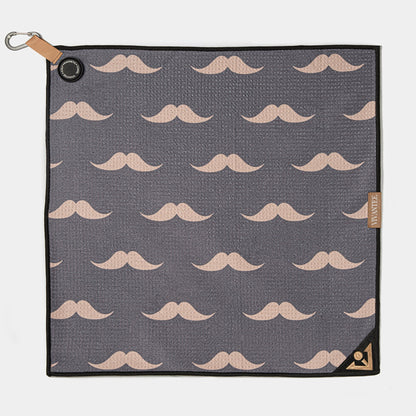 Urban Gent | Mustache Patterned Magnetic Golf Towel - Club Rehab