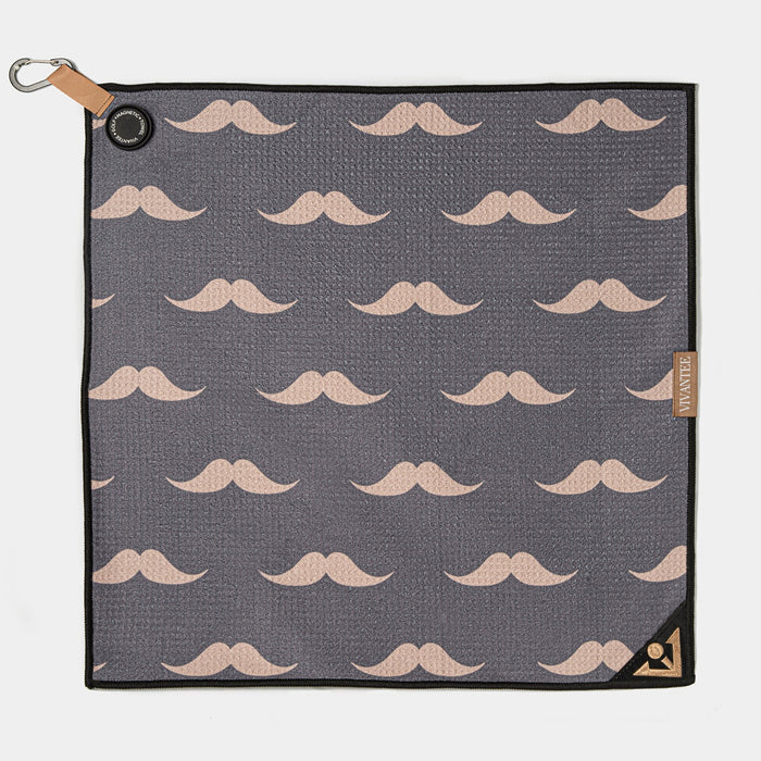 Urban Gent | Mustache Patterned Magnetic Golf Towel - Club Rehab