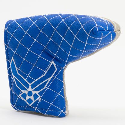 U.S. Air Force split quilted blade putter headcover 59891, angled blue embroidered side