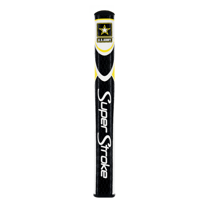 U.S. Army SuperStroke putter grip in black with white and yellow graphics and Army star logo