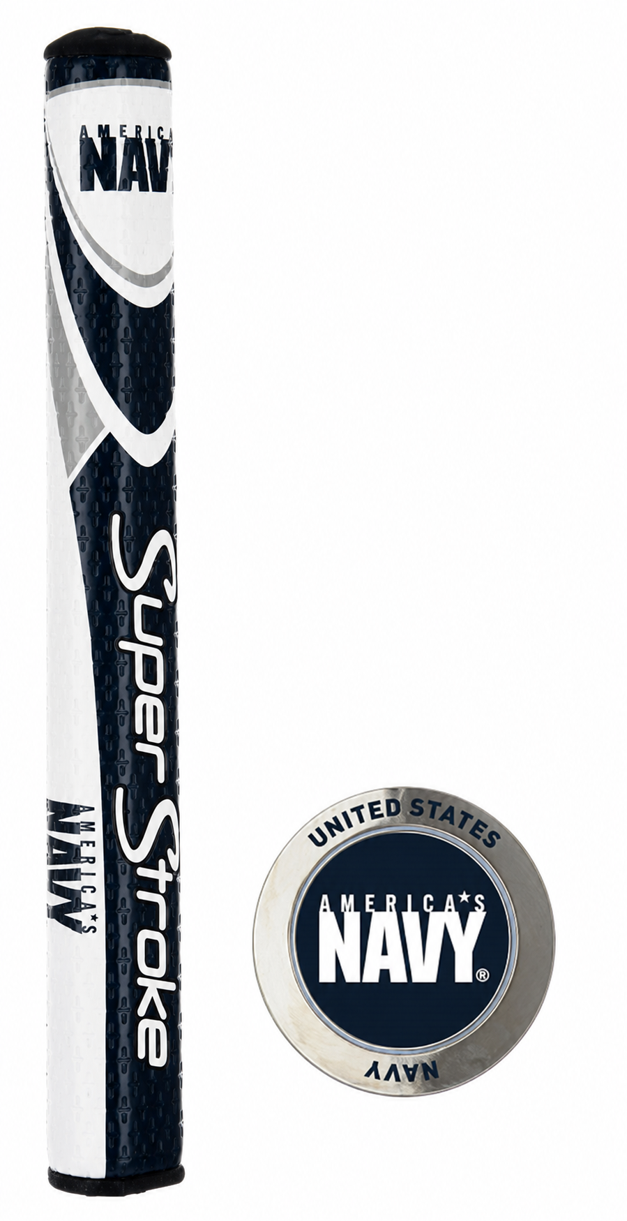 U.S. Navy SuperStroke grip with the included matching America’s Navy metal ball marker