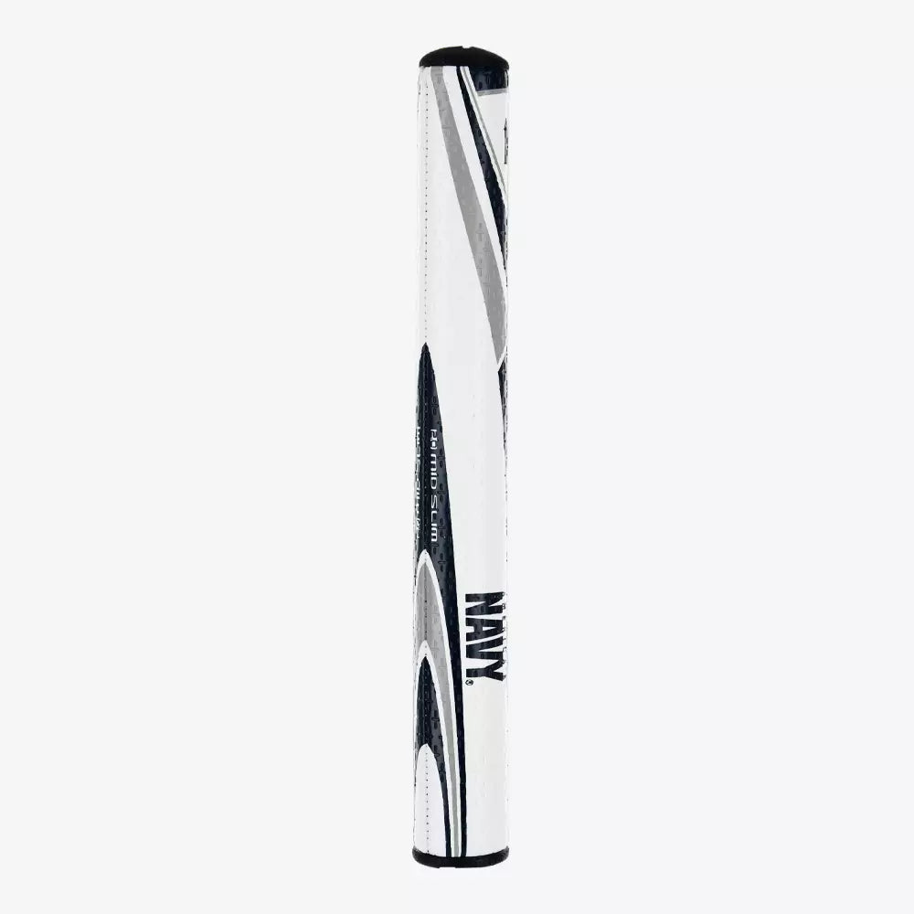 Side view of the U.S. Navy SuperStroke Mid Slim 2.0 putter grip showing America's Navy and 2.0 Mid Slim markings