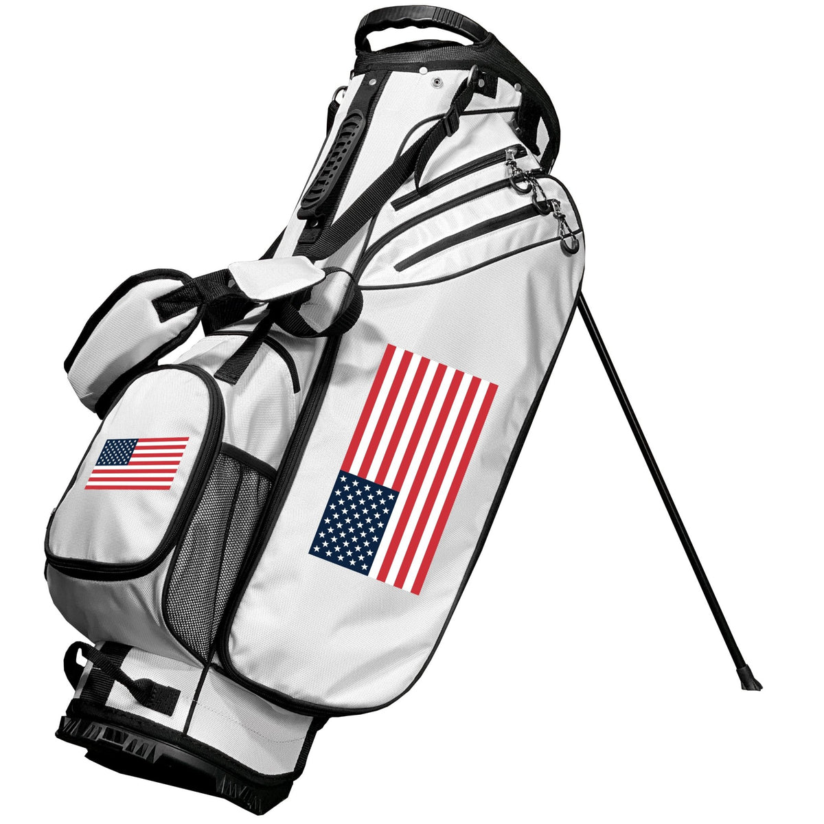 USA Flag Birdie stand golf bag, White color