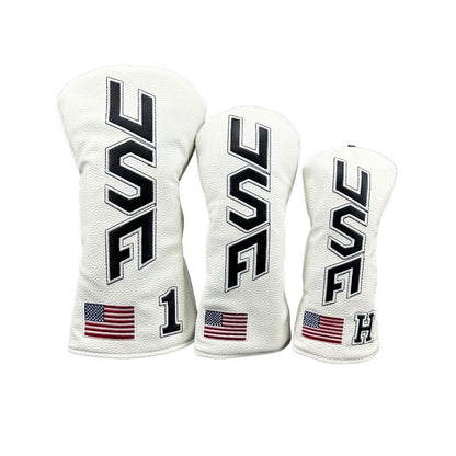 USA Heritage Headcovers - White Full 3 PCs set (D,F,H) - Club Rehab