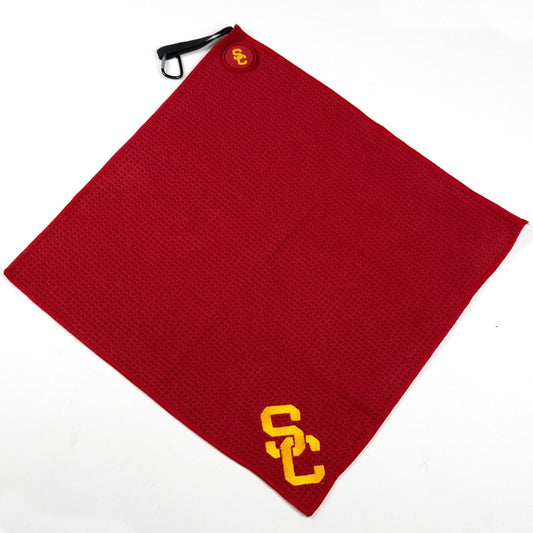 USC Trojans NCAA Magnetic Embroidered Golf Towel – 15" x 15" - Club Rehab