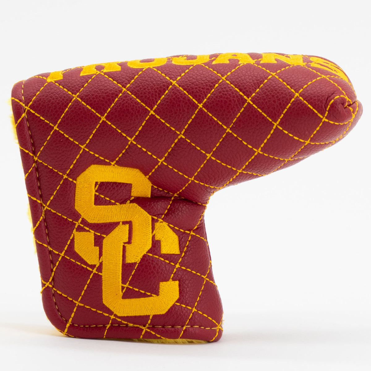 USC Trojans Solid Quilted Blade Putter Cover, front view