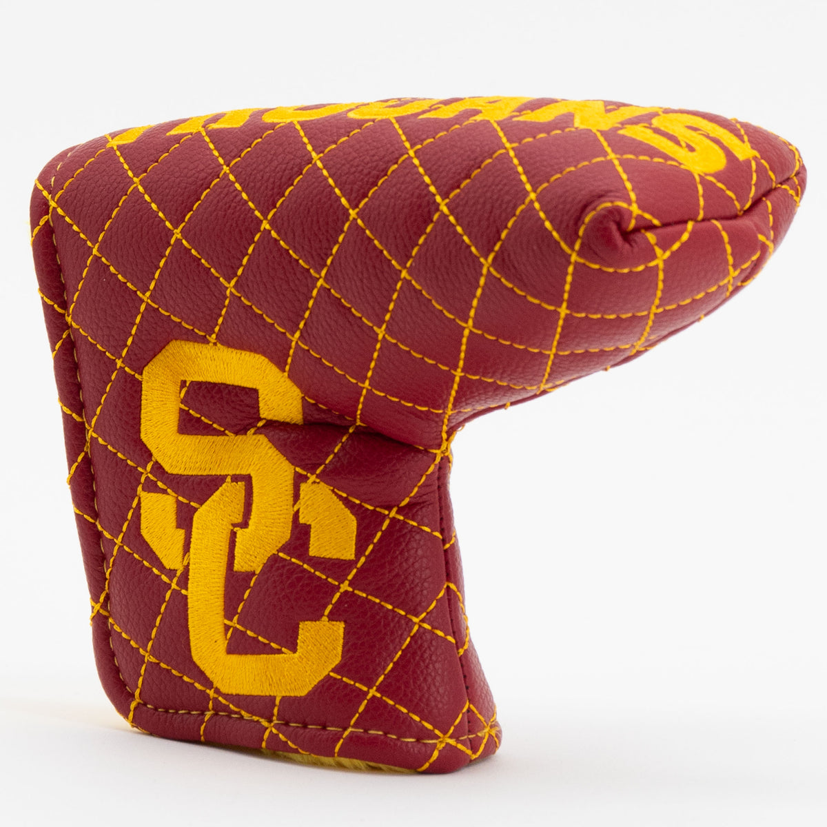 USC Trojans Solid Quilted Blade Putter Cover, angled view