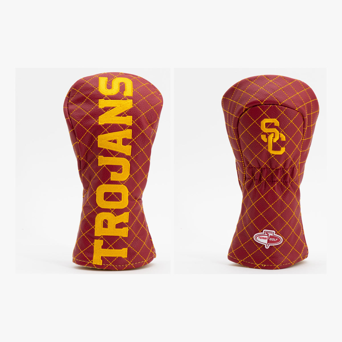 USC Trojans Solid Quilted Fairway Headcover, front and back views