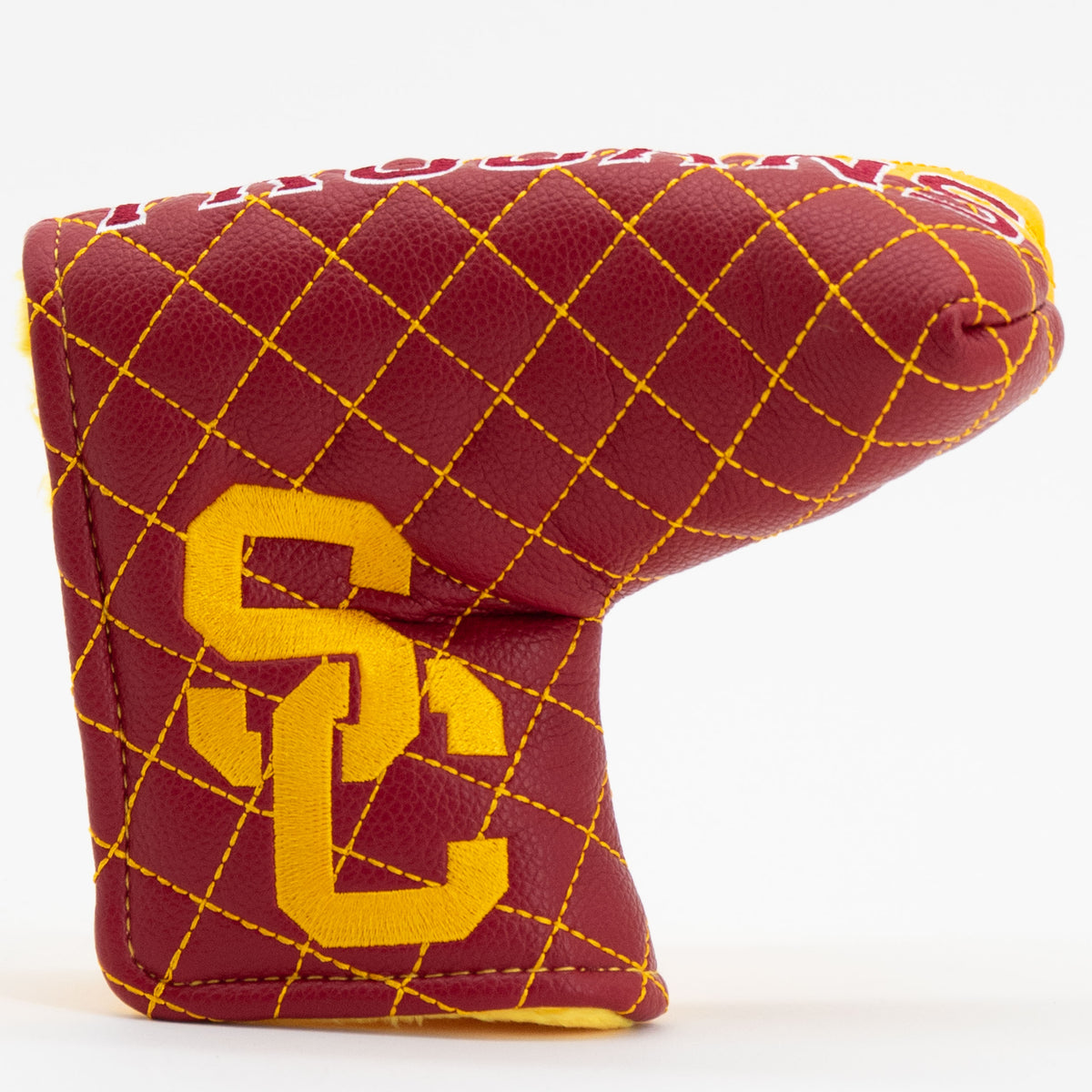 USC Trojans Split Quilted Blade Putter Cover, front view
