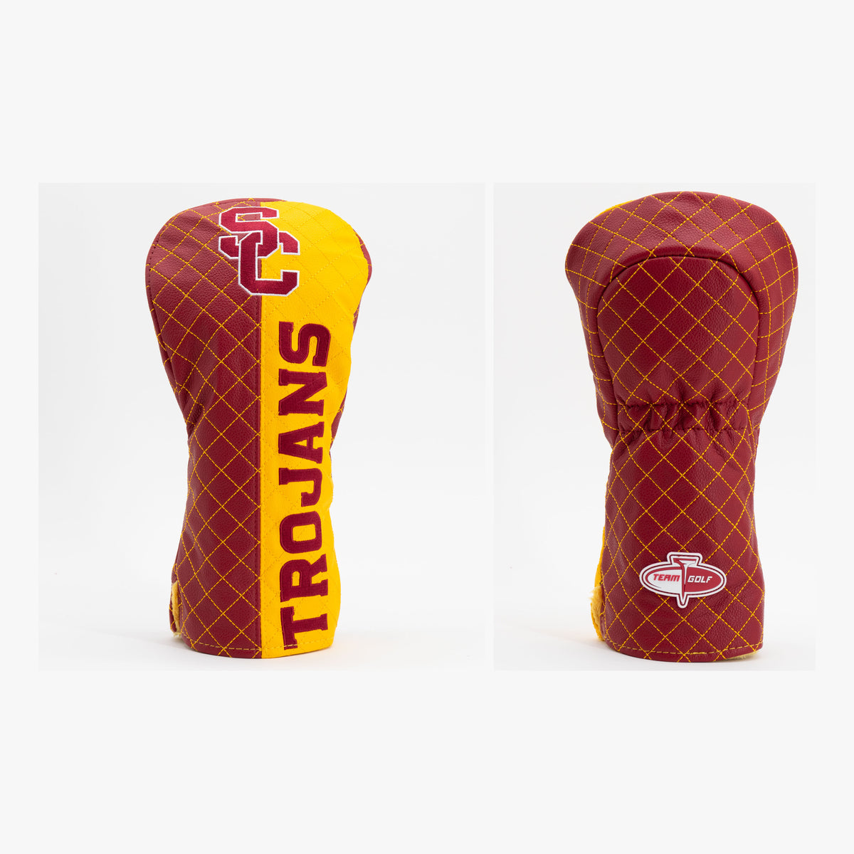 USC Trojans Split Quilted Driver Headcover, front and back views