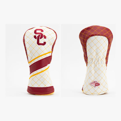 USC Trojans Striped Quilted Fairway Headcover, front and back views