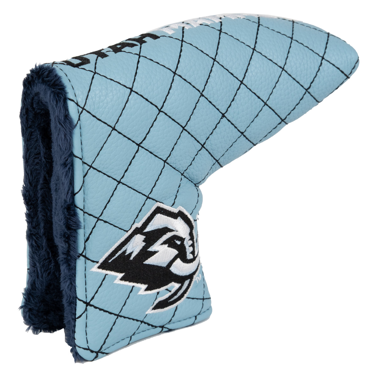 Utah Mammoth solid quilted blade putter cover, close-up of the stitching and textured exterior