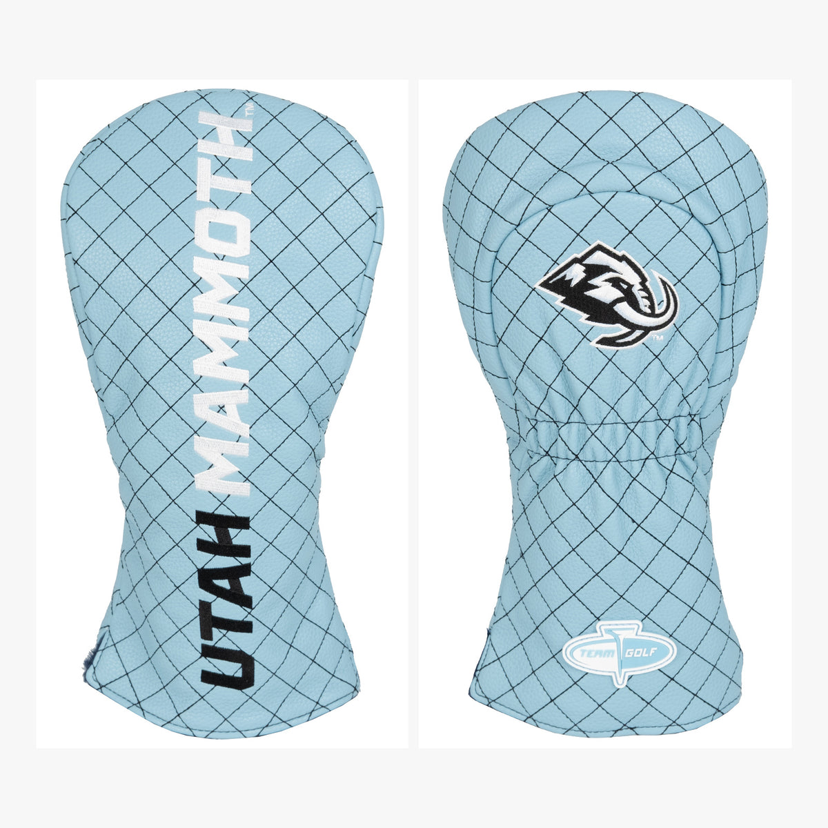 Utah Mammoth Solid Quilted Driver Headcover, front and back views