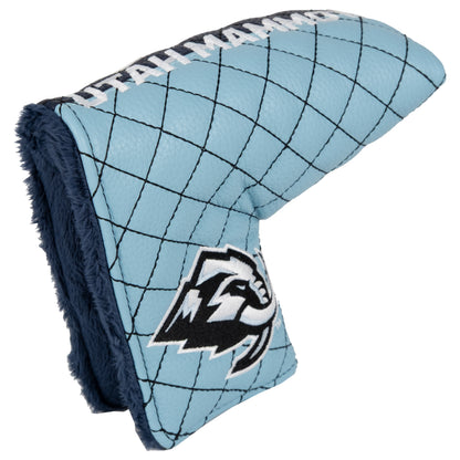 Utah Mammoth Split Blade Putter quilted headcover, angled view