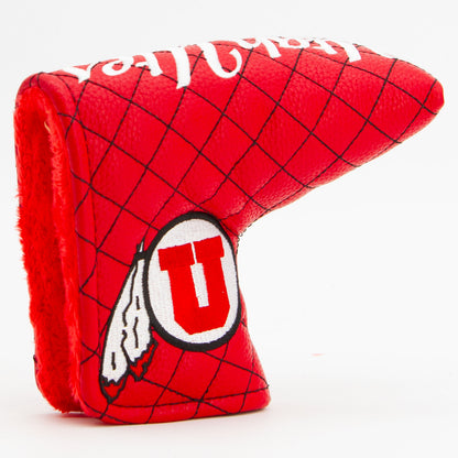 Utah Utes Solid Quilted Blade Putter Cover, opening detail