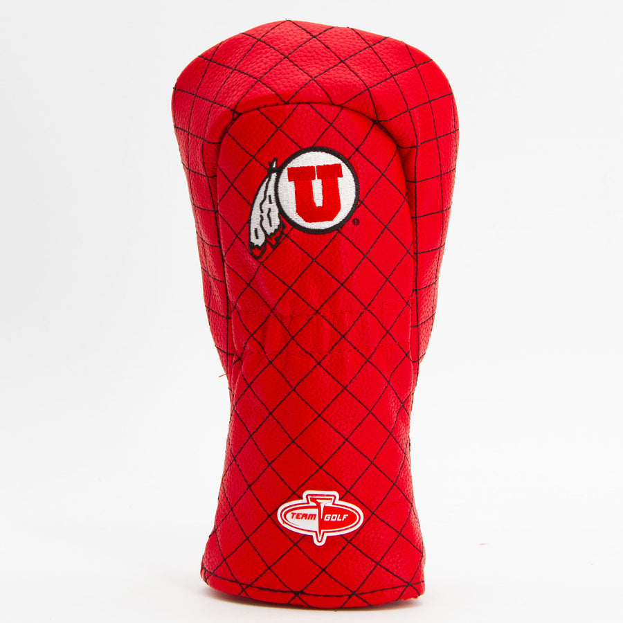 Utah Utes solid quilted fairway cover, back view