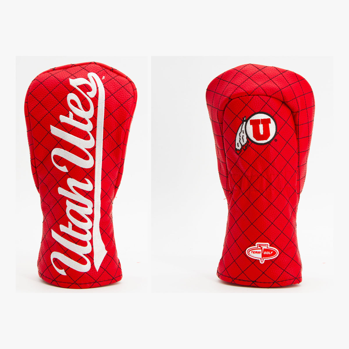Utah Utes Solid Quilted Fairway Headcover, front and back views