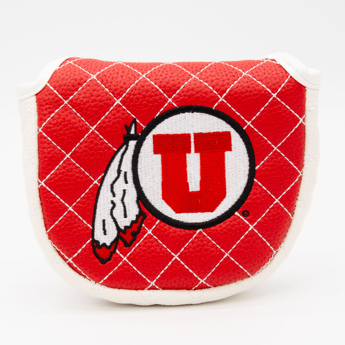 Utah Utes Solid Quilted Mallet Putter Cover, front view