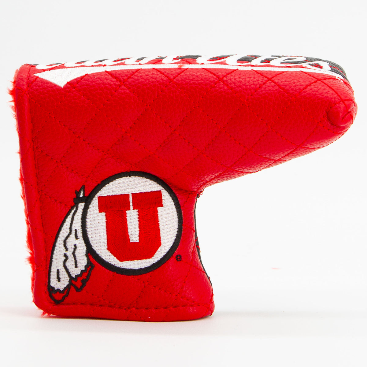 Utah Utes Split Quilted Blade Putter Cover, front view