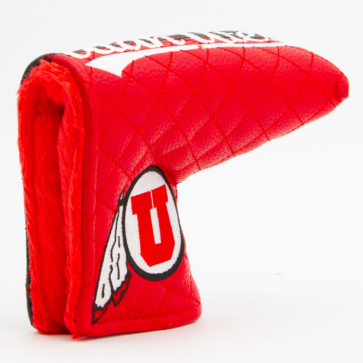 Utah Utes Split Quilted Blade Putter Cover, opening detail