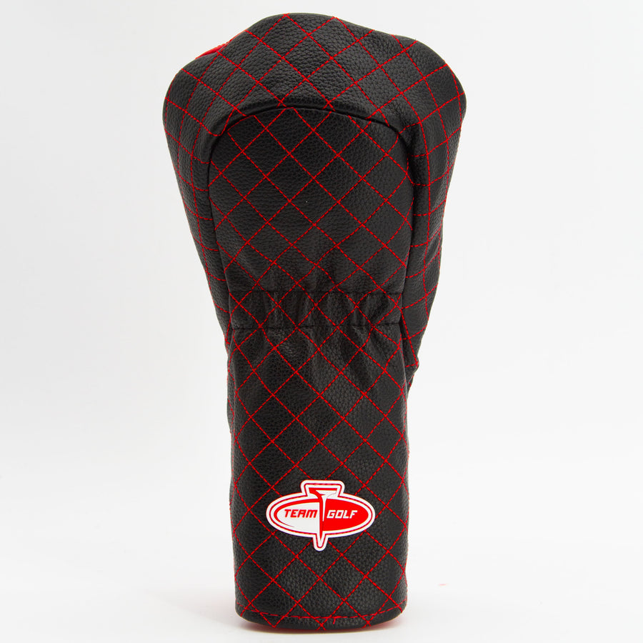 Utah Utes split quilted driver cover, back view
