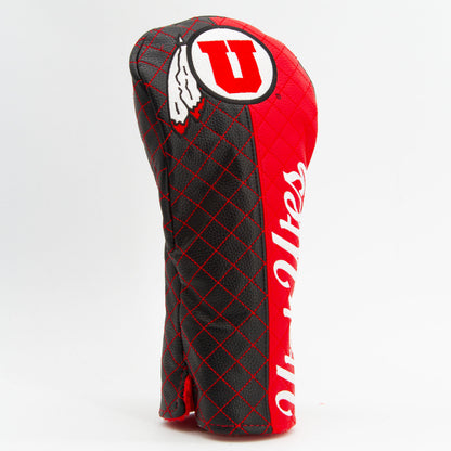 Utah Utes Split Quilted Driver Headcover, angled view