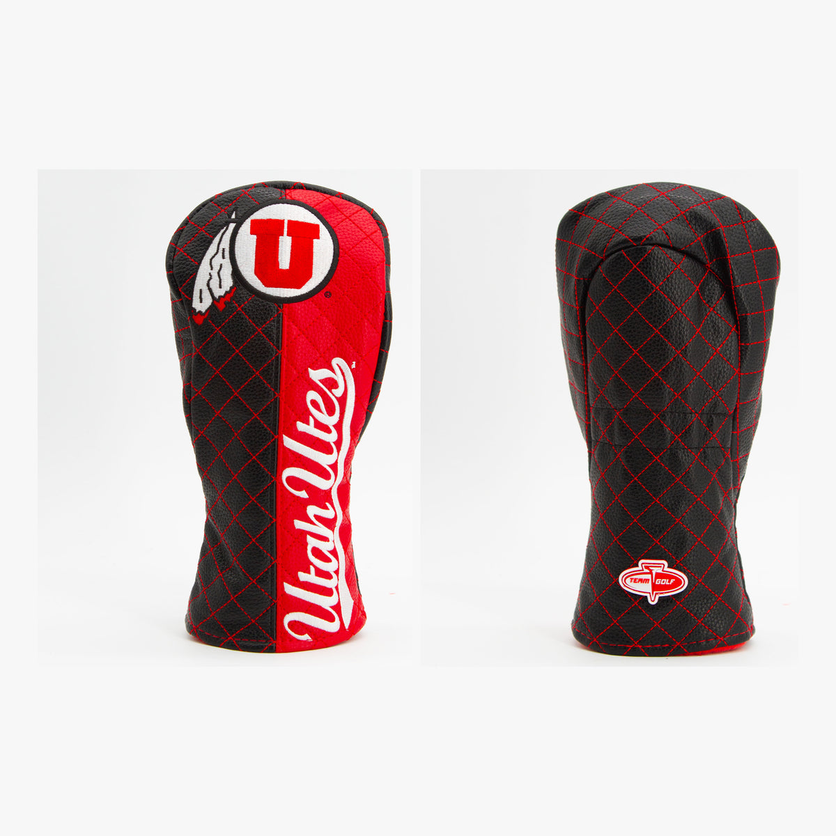 Utah Utes Split Quilted Fairway Headcover, front and back views