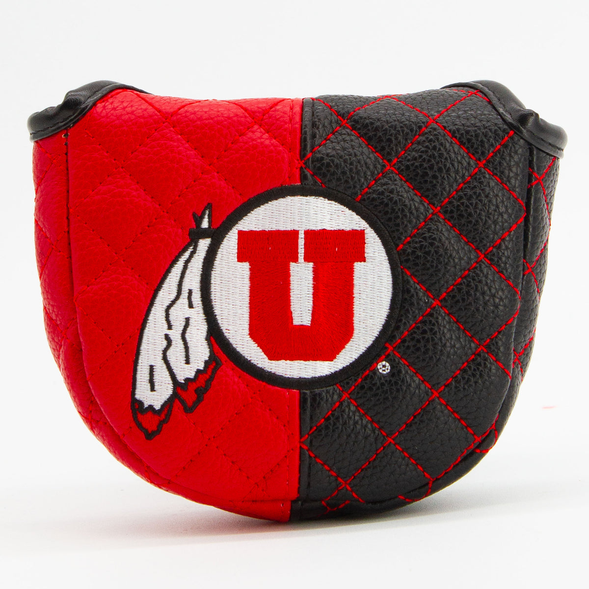 Utah Utes Split Quilted Mallet Putter Cover, front view