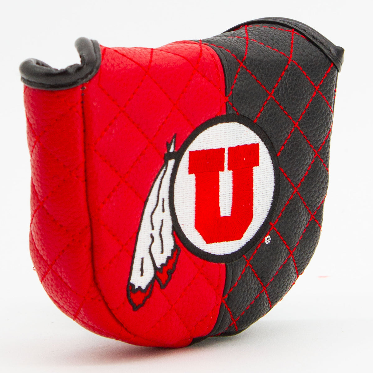Utah Utes Split Quilted Mallet Putter Cover, angled view