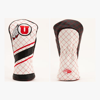 Utah Utes Striped Quilted Fairway Headcover, front and back views